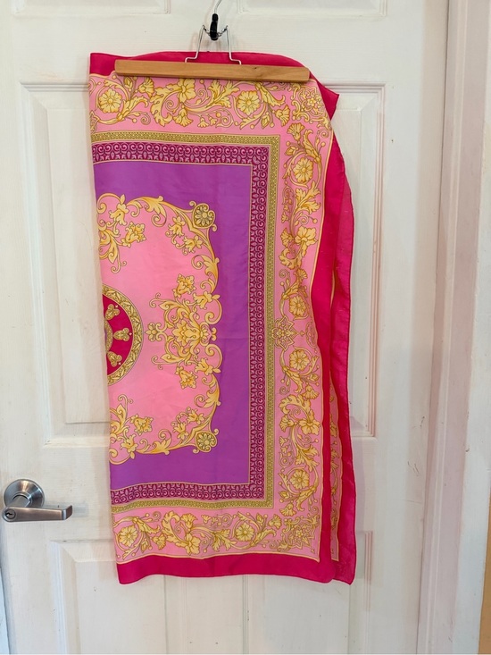 Kathie Lee Collection Accessories - Vintage Kathie Lee Collection Pink Purple Gold Floral Silk Scarf Wrap